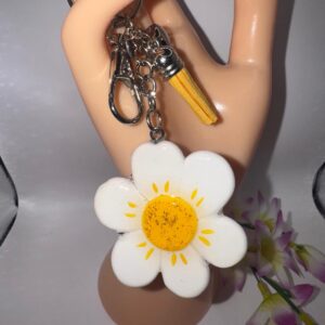 polymer clay keychain – flower